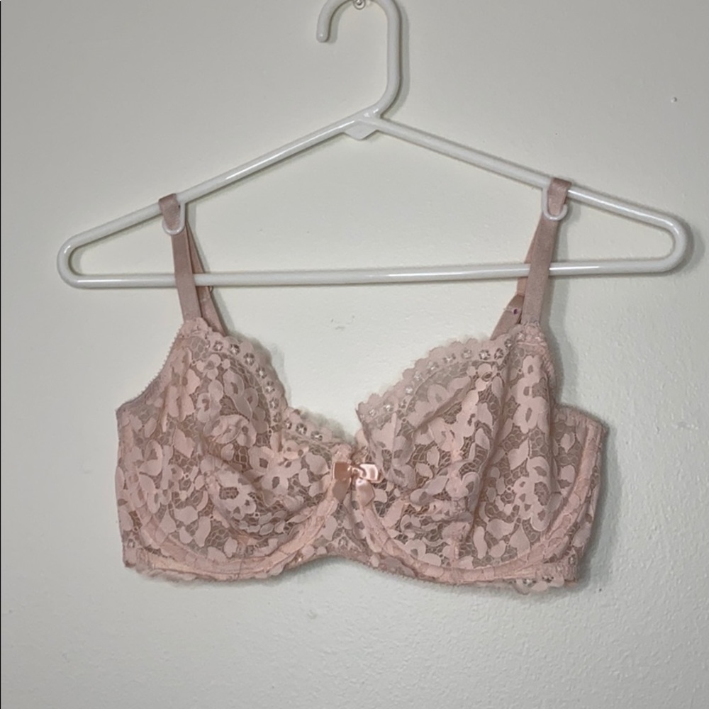 Blush Pink Victoria’s Secret Unlined Demi Lace Bra